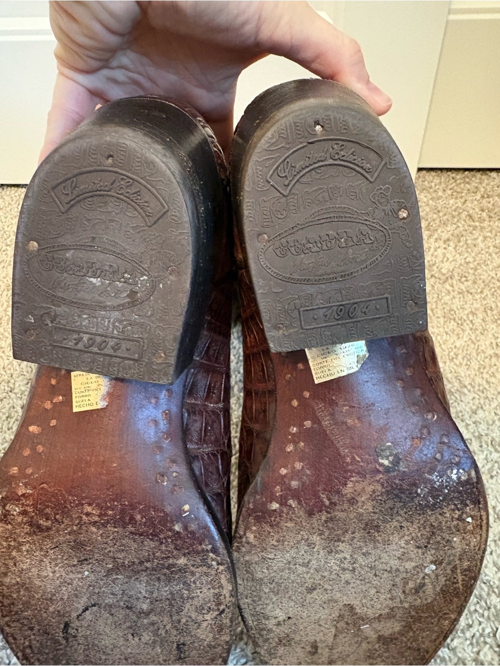 Cuadra Limited Edition Men's Hornback Caiman Alligator Cowboy Boots Size 10.5 US - Picture 11 of 13